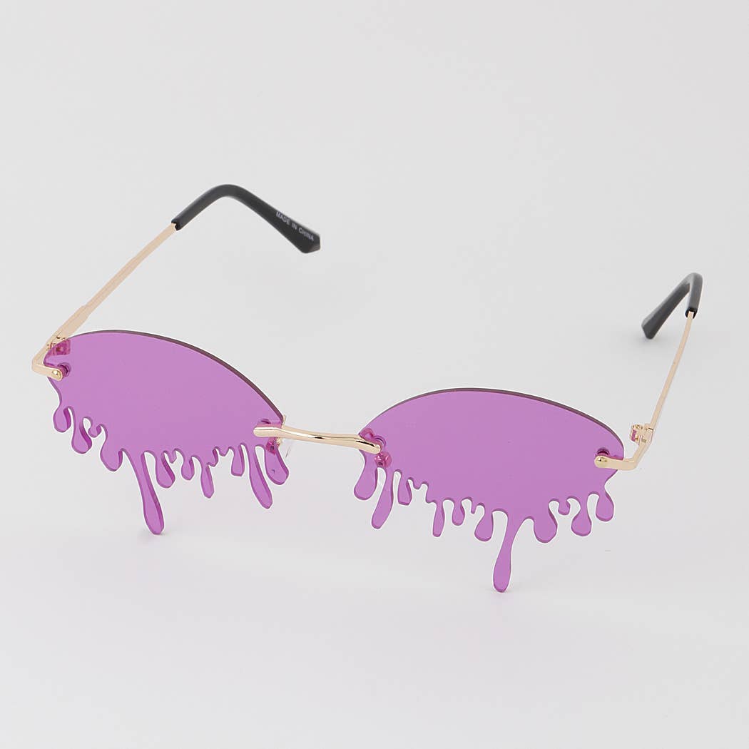 3AM BY H&D ACCESSORIES - Retro Dripping Paint Oval Sunglasses