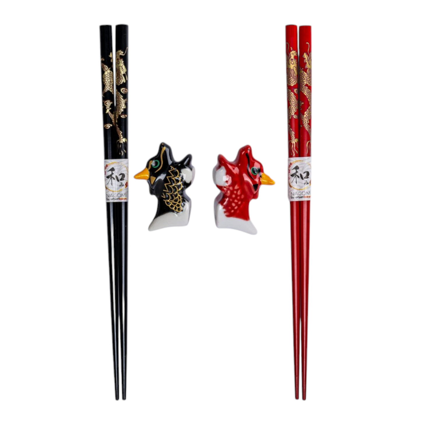 Urban Tokyo - Oriental Dragon 2 Pair Chopsticks and Chopsticks Rests Gift Set (1/80)