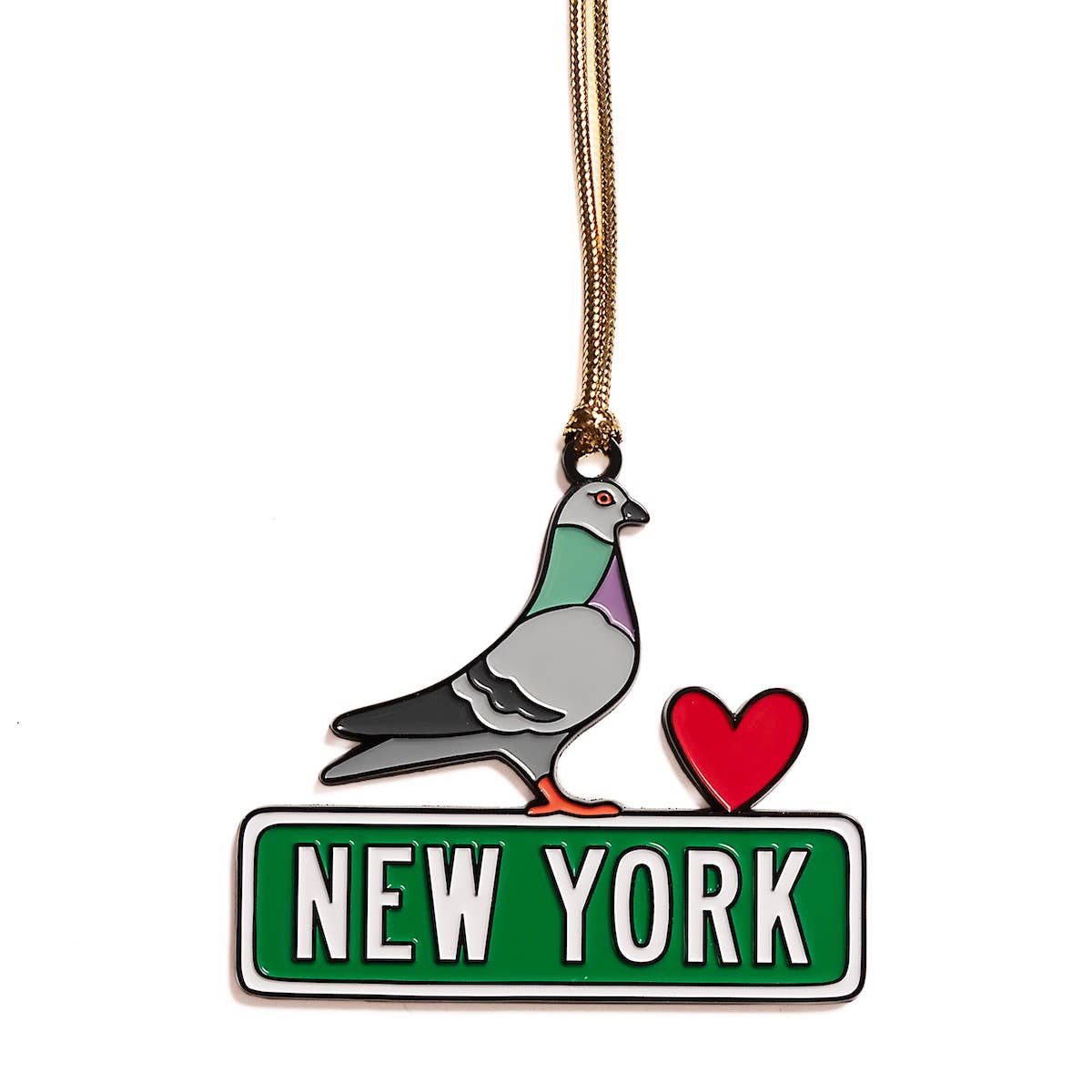 New York Pigeon NYC Enamel Holiday Ornament
