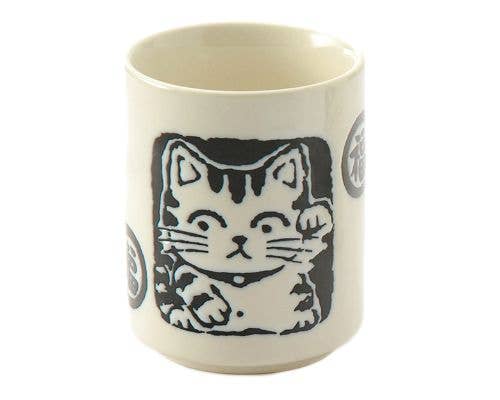 Urban Tokyo - Neko Cat Yunomi Style Tea Cup White Glazed 9 fl oz