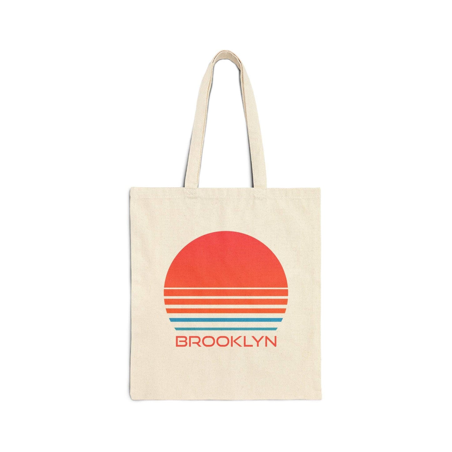 Hey Mountains - Brooklyn, New York Retro 80s Cotton Canvas Brooklyn Tote Bag