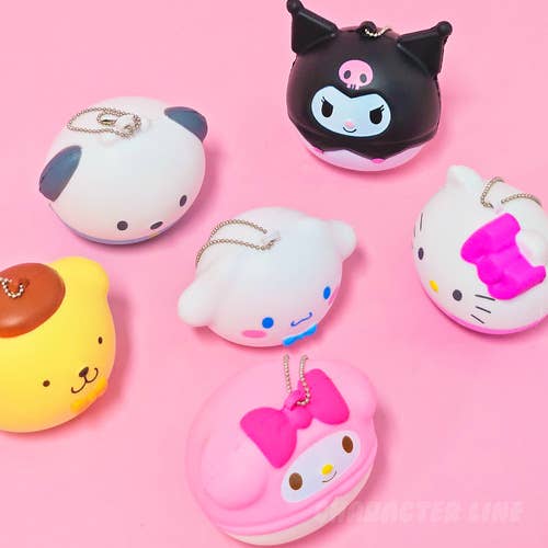 Sanrio Soft Squishy Random Key Ring, Bag Charm-Stress Relief