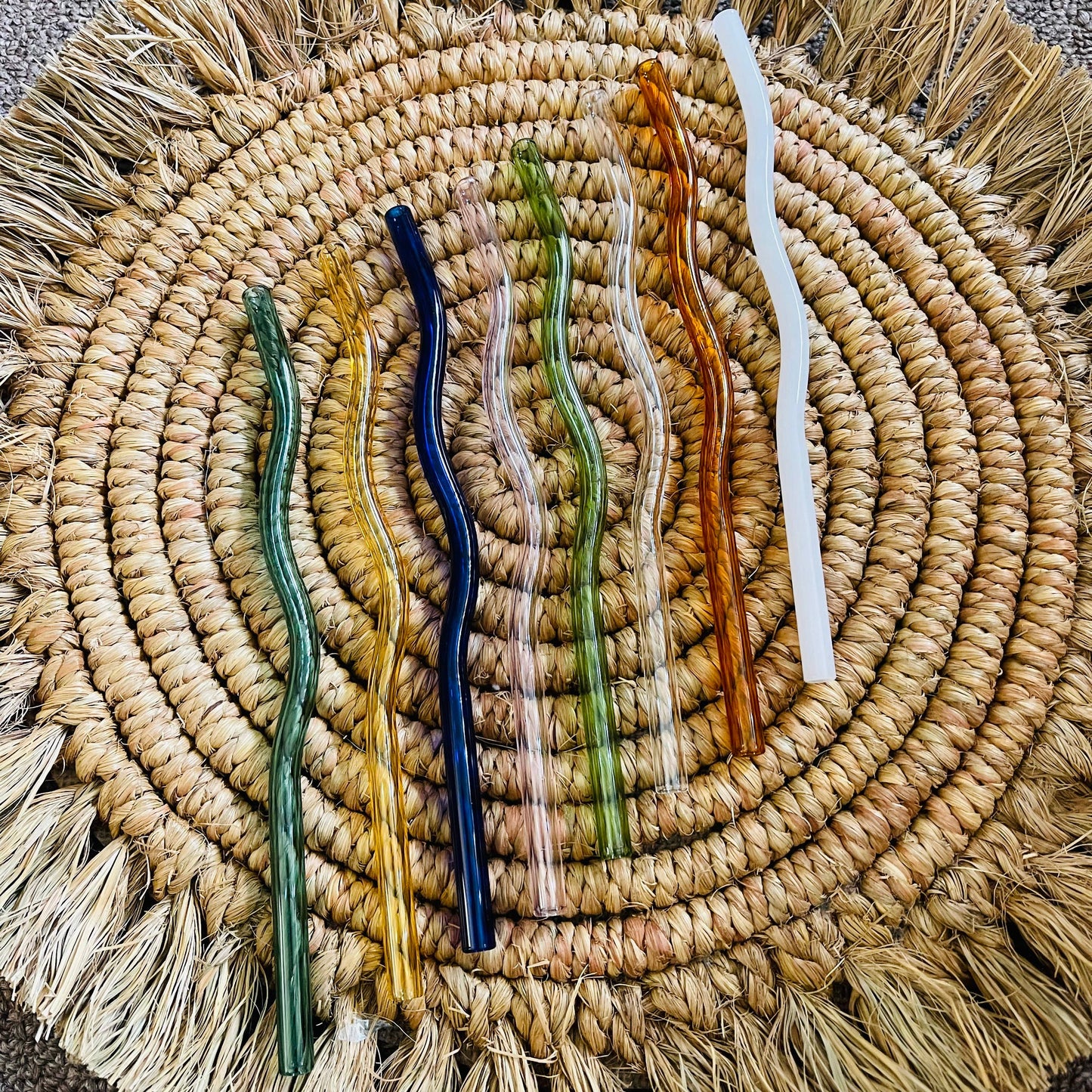 KuriArt Designs - Wavy Reusable Glass Straws