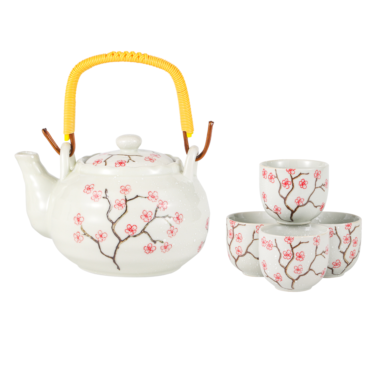 Sakura Cherry Blossoms Tea Set 22oz Tea Pot with 4 Cups (1/12)