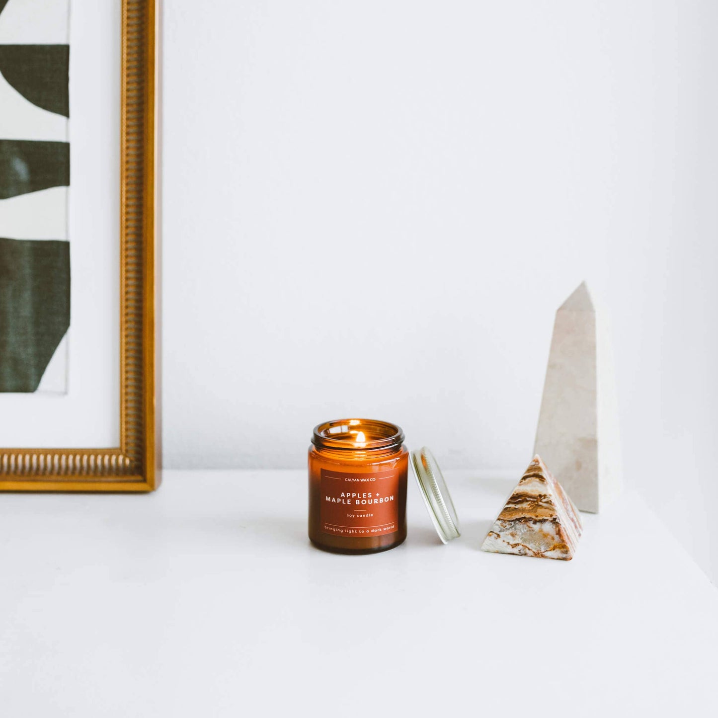 Apples + Maple Bourbon - Mini Amber Jar Soy Candle