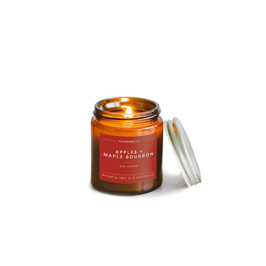 Apples + Maple Bourbon - Mini Amber Jar Soy Candle