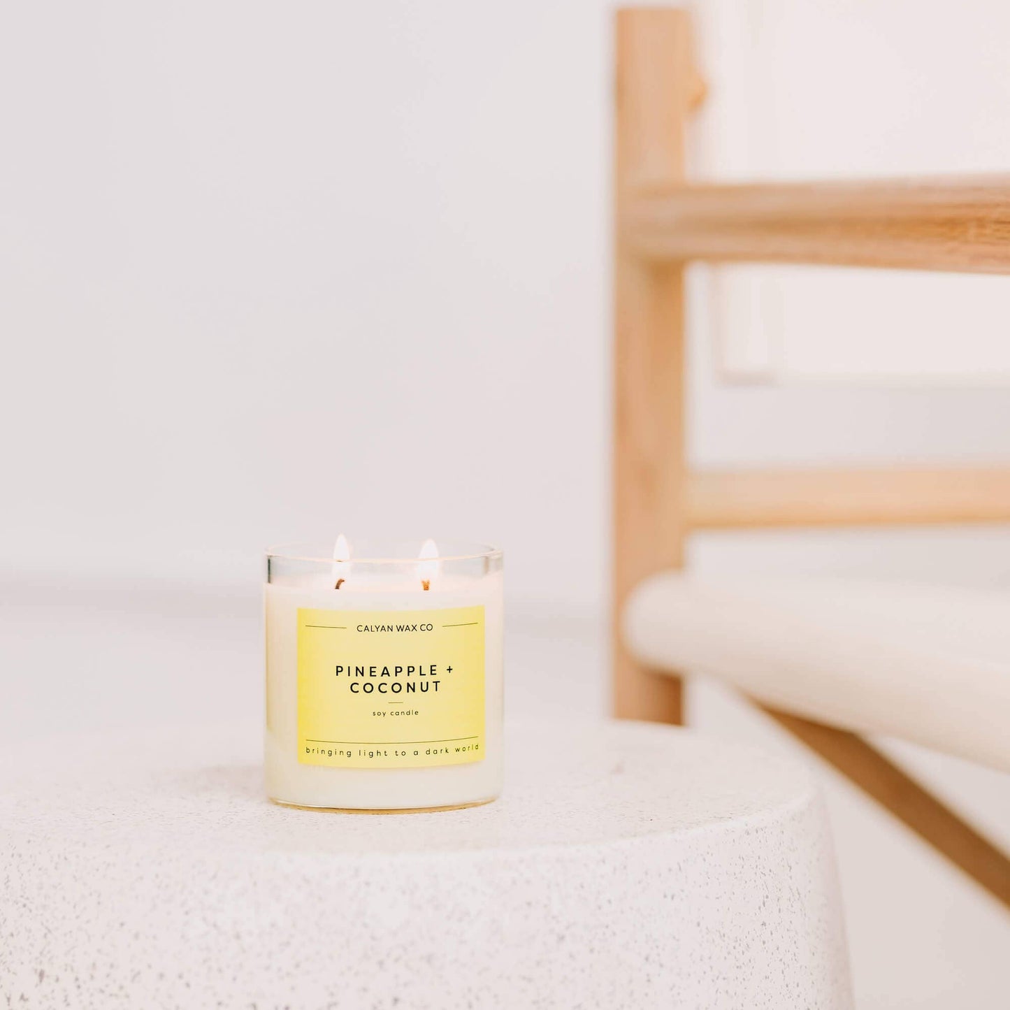 Calyan Wax Co. - Pineapple + Coconut - Clear Glass Tumbler Soy Candle