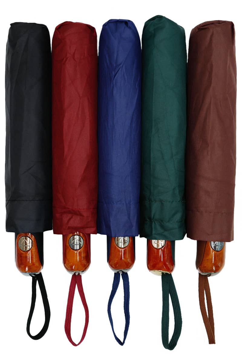Monochrome Auto Open-fold Compact Umbrella