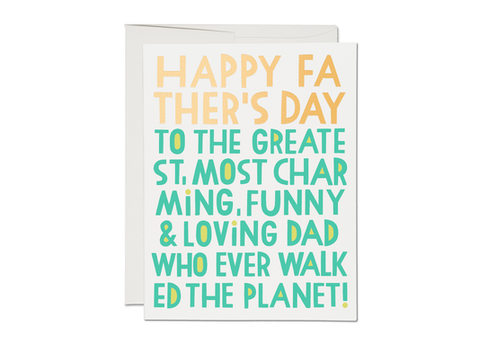 Red Cap Cards - Most Charming Dad Father's Day greeting card