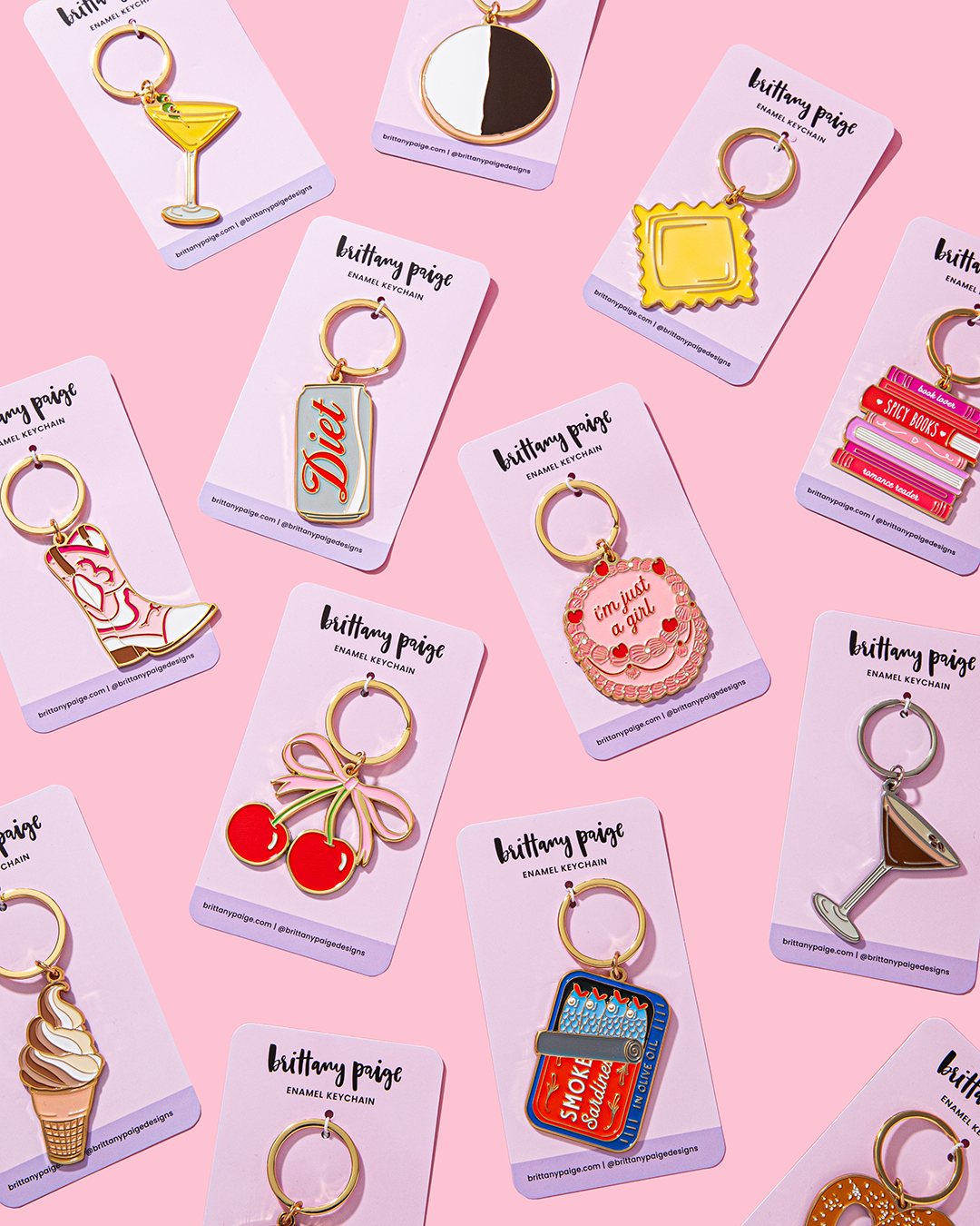 Cherries Enamel Keychain Bag Charm