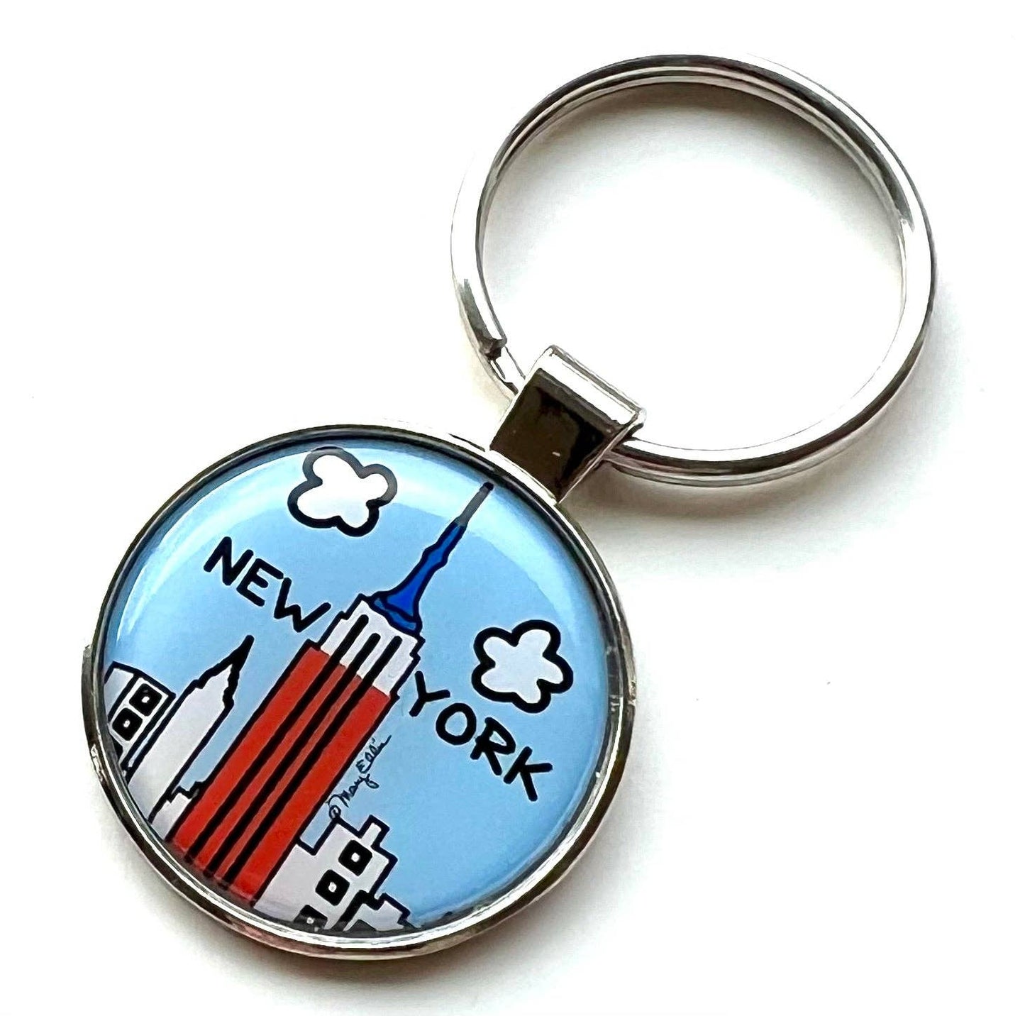 Mary Ellis - New York Keychain Patriotic Skyline