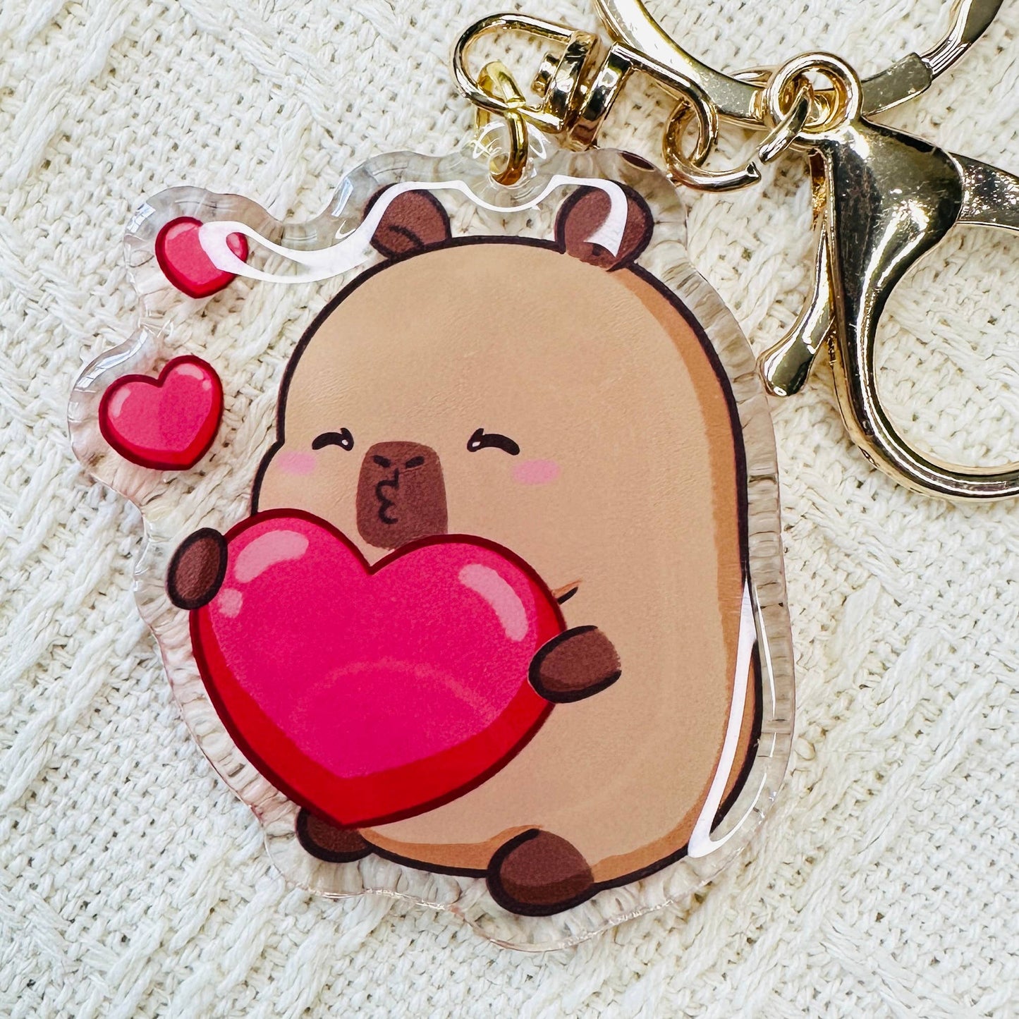 CapyFun - Capybara Acrylic Keychain Cute Kawaii Dumpling Boba Tea Coffee Ice Cream Reading Orange Ramen Foodie Hot Pot Holiday Gift For Her