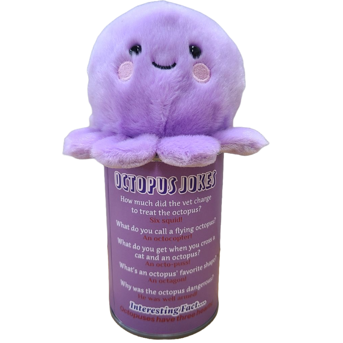 Inky the Canned Octopus - Eco-Friendly Plush w/Jokes