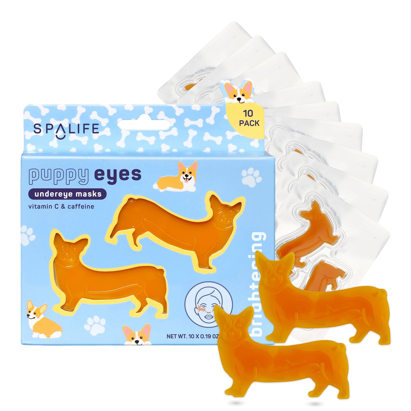 Puppy Eyes l Corgi Shaped Brightening Eye Patches l 10 Pack
