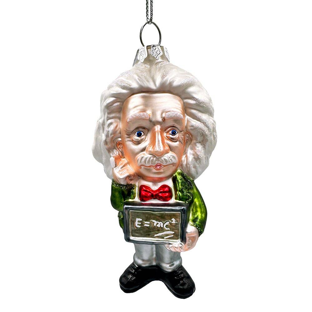 Albert Einstein Handcrafted Glass Ornament