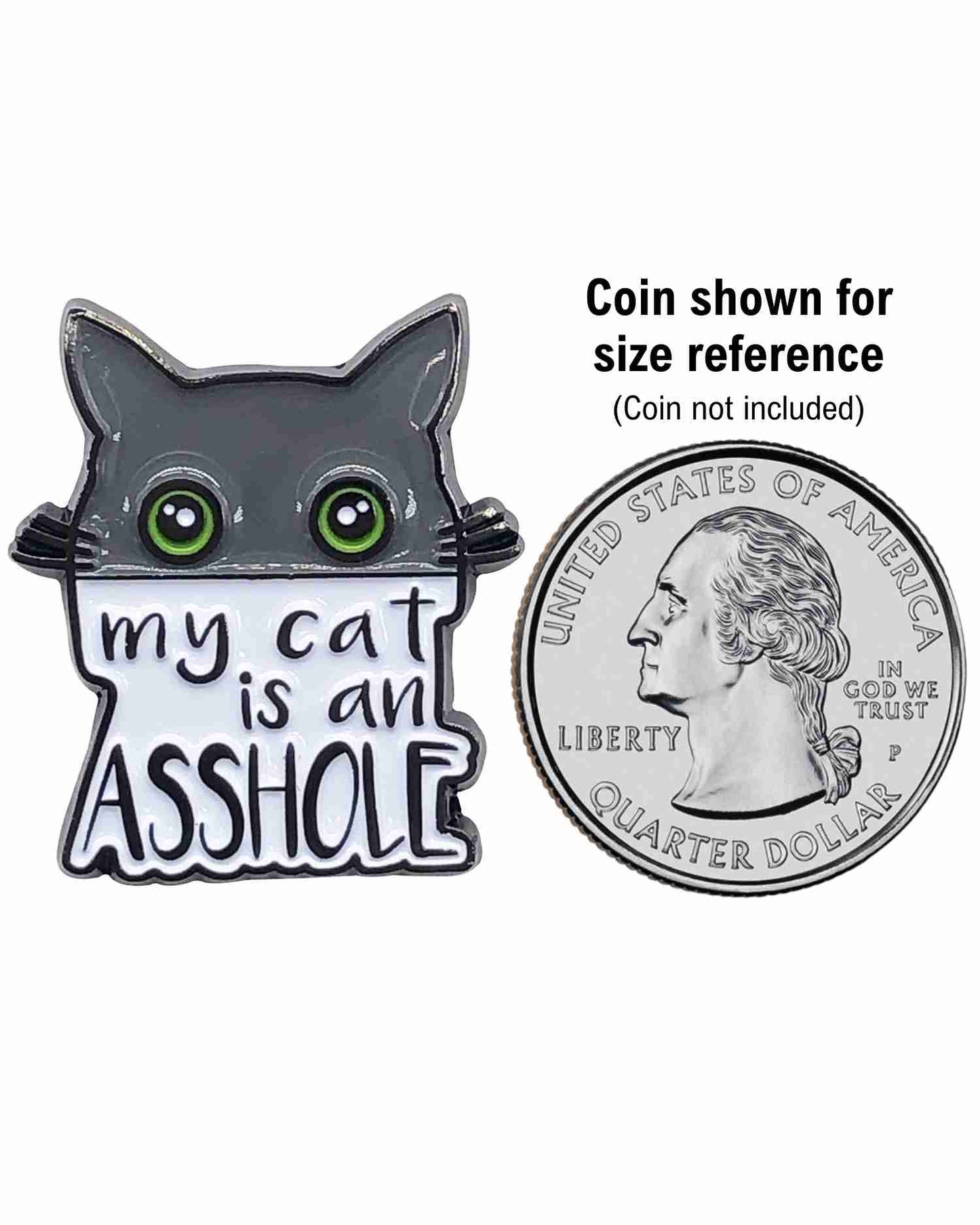 My Cat is an Asshole Enamel Pin with Metal Frame