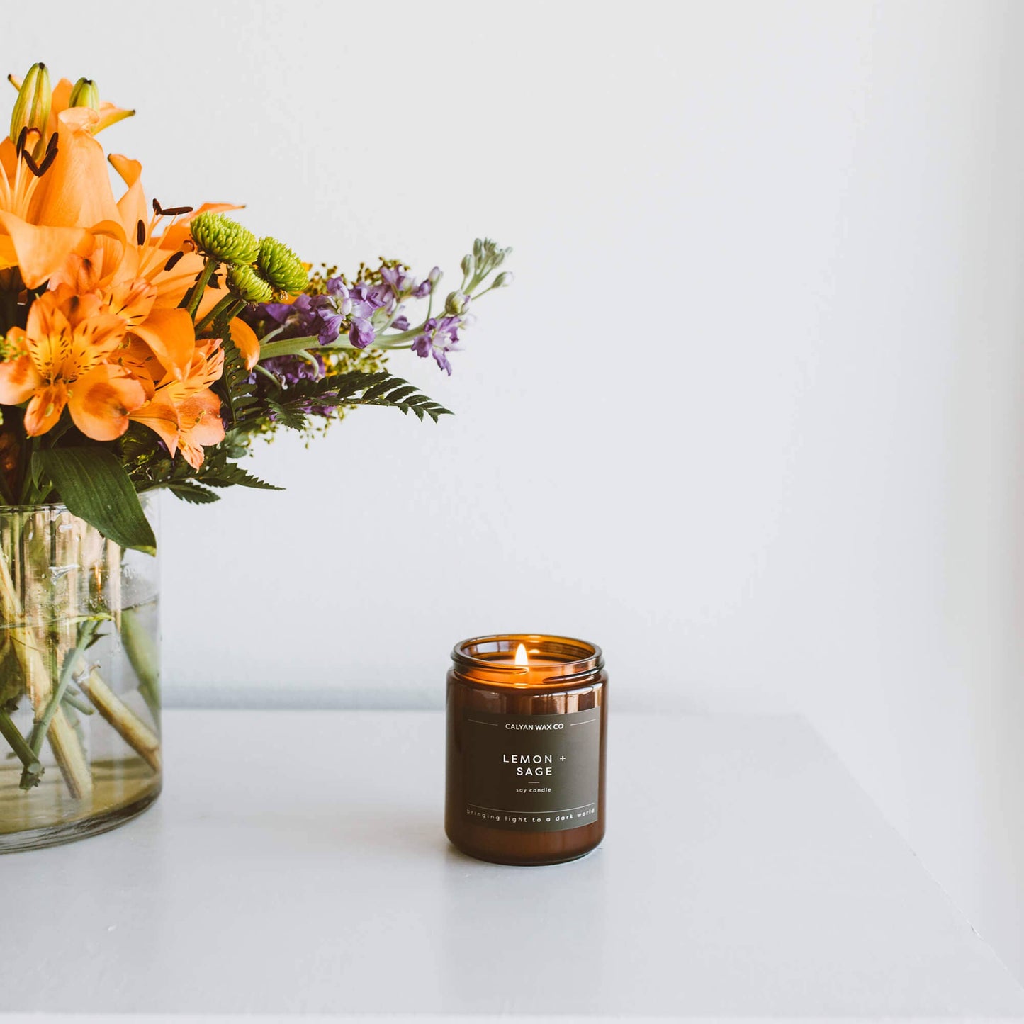 Lemon + Sage - Amber Jar Soy Candle