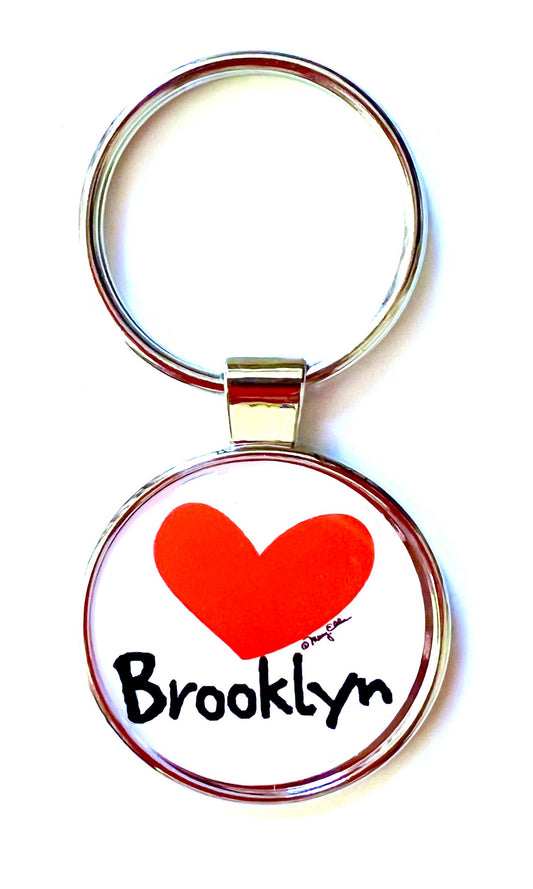 Mary Ellis - Brooklyn New York Keychain Heart | Brooklyn Souvenir Gift