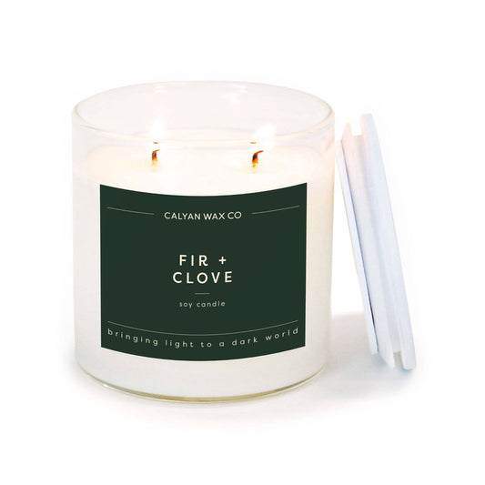 Fir + Clove - Clear Glass Tumbler Soy Candle