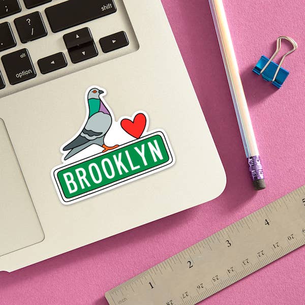 Brooklyn Pigeon Die Cut Sticker