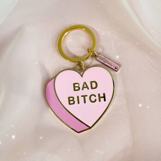 Wildflower + Co. - Bad Bitch Heart Candy Enamel Keychain