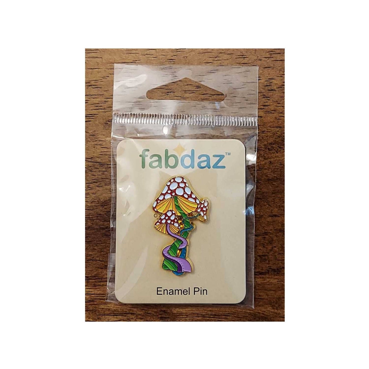 Trippy Mushrooms Enamel Pin with Metal Frame