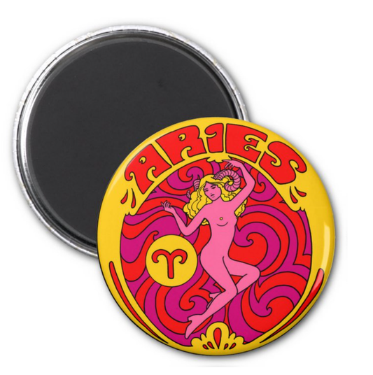 Astral Weekend - Aries Zodiac Metal Magnet