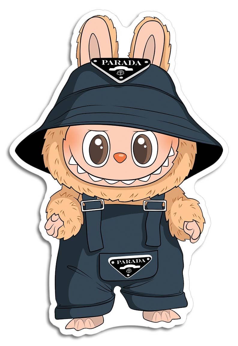 Labubu Parada Overalls Die Cut Sticker