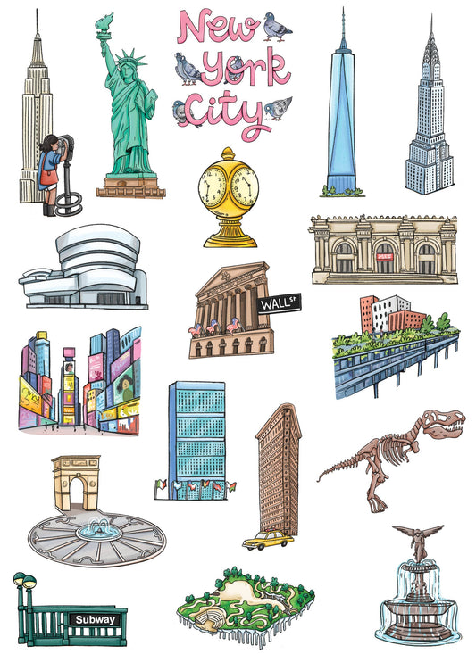 New York City - 8" x 6" Sticker Sheet