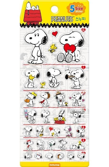 Peanuts Snoopy 5 Sizes Jelly Coating Stickers