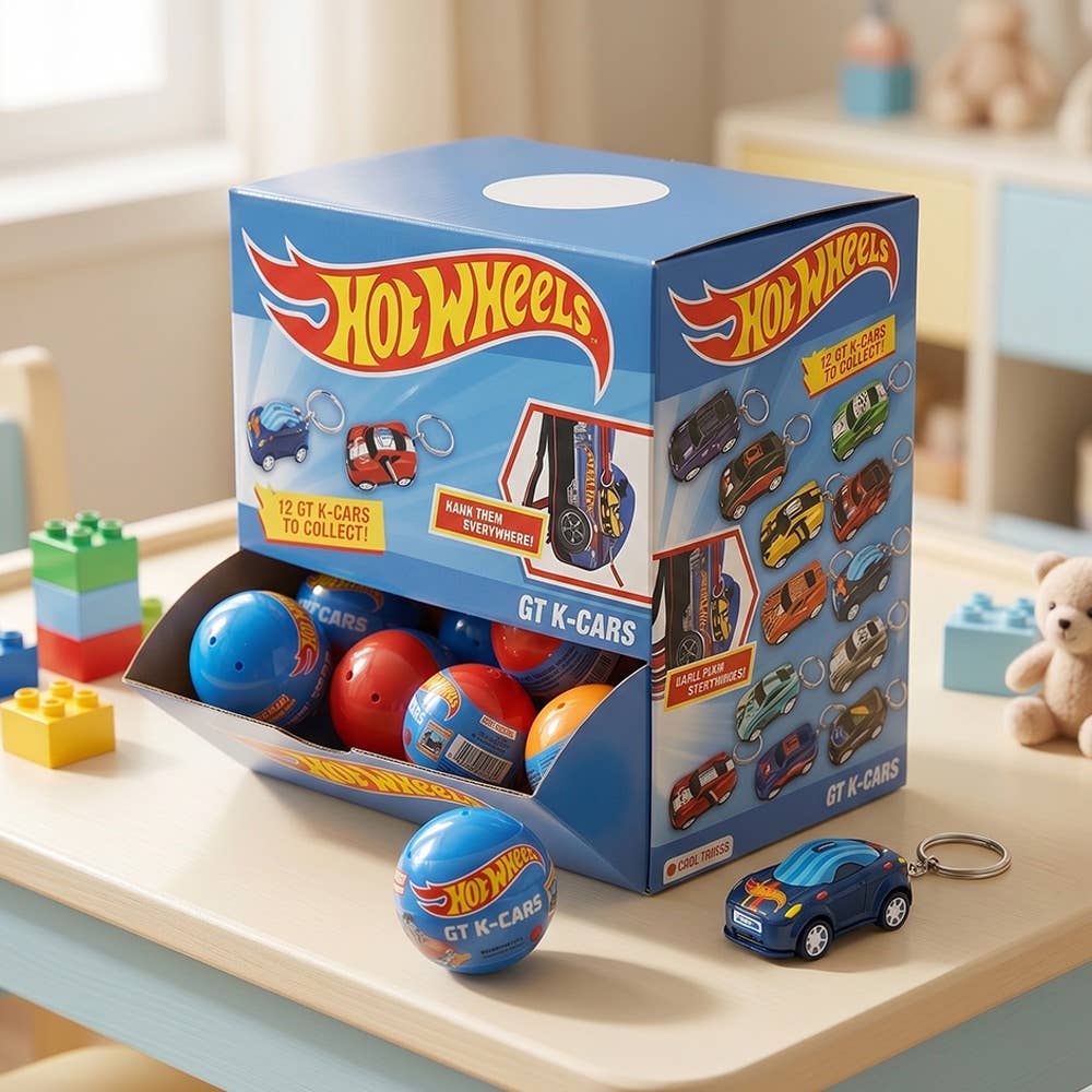 Hot Wheels Pull-Back Car Mystery Keychain Collection