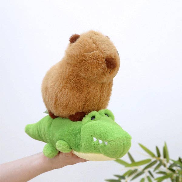 Showcase - Capybara Riding Crocodile Plush Toy