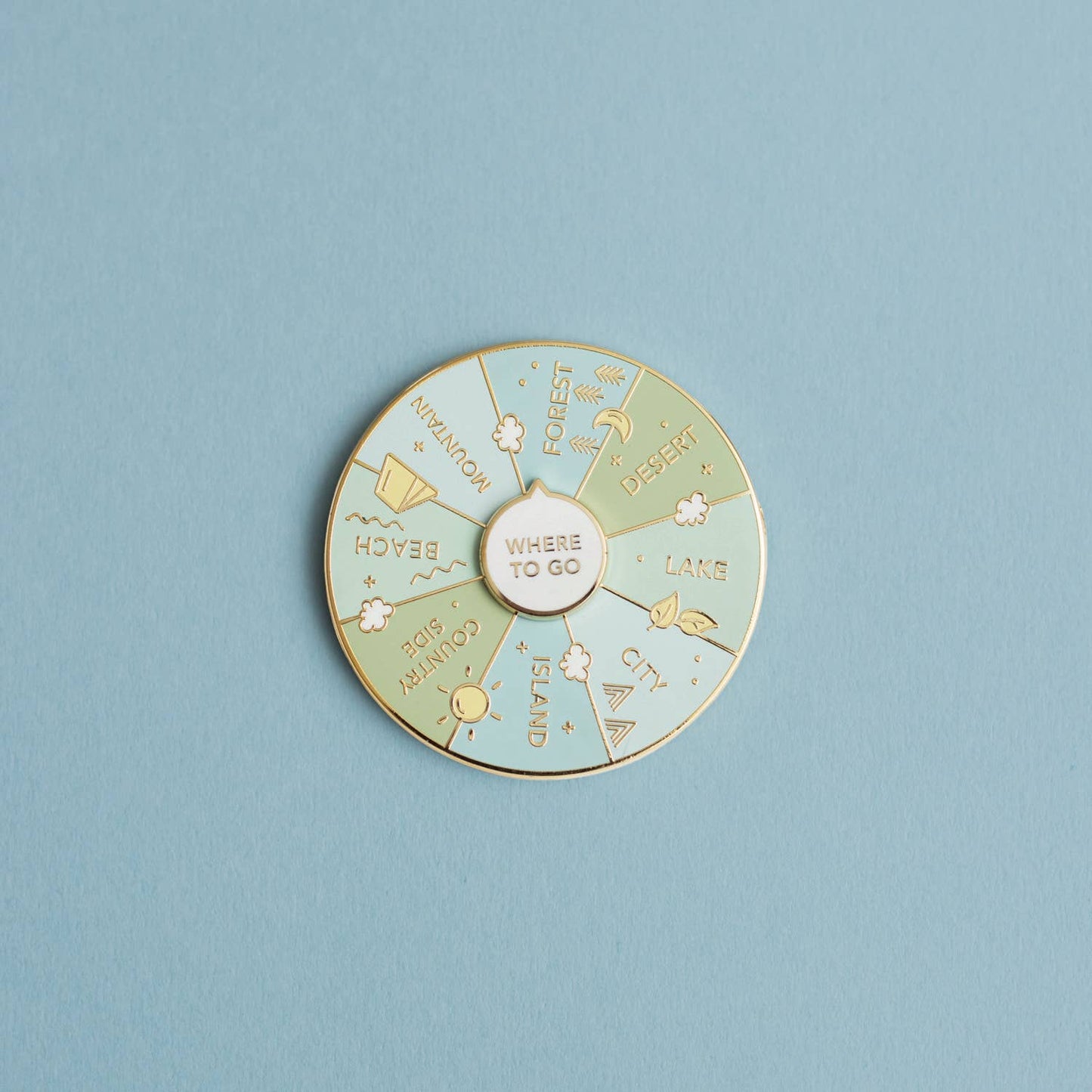 Occasionalish - Where To Go Spinning Enamel Pin, Interactive Pin