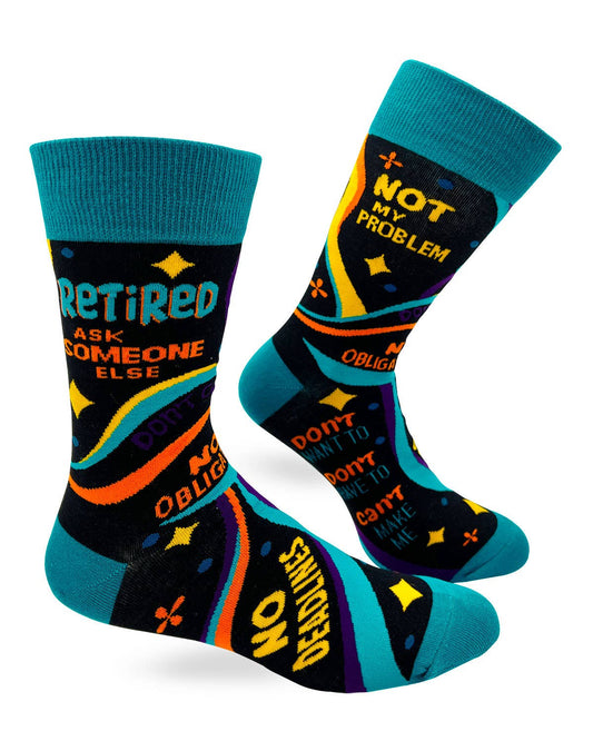 Retired Ask Someone Else Men's Novelty Crew Socks