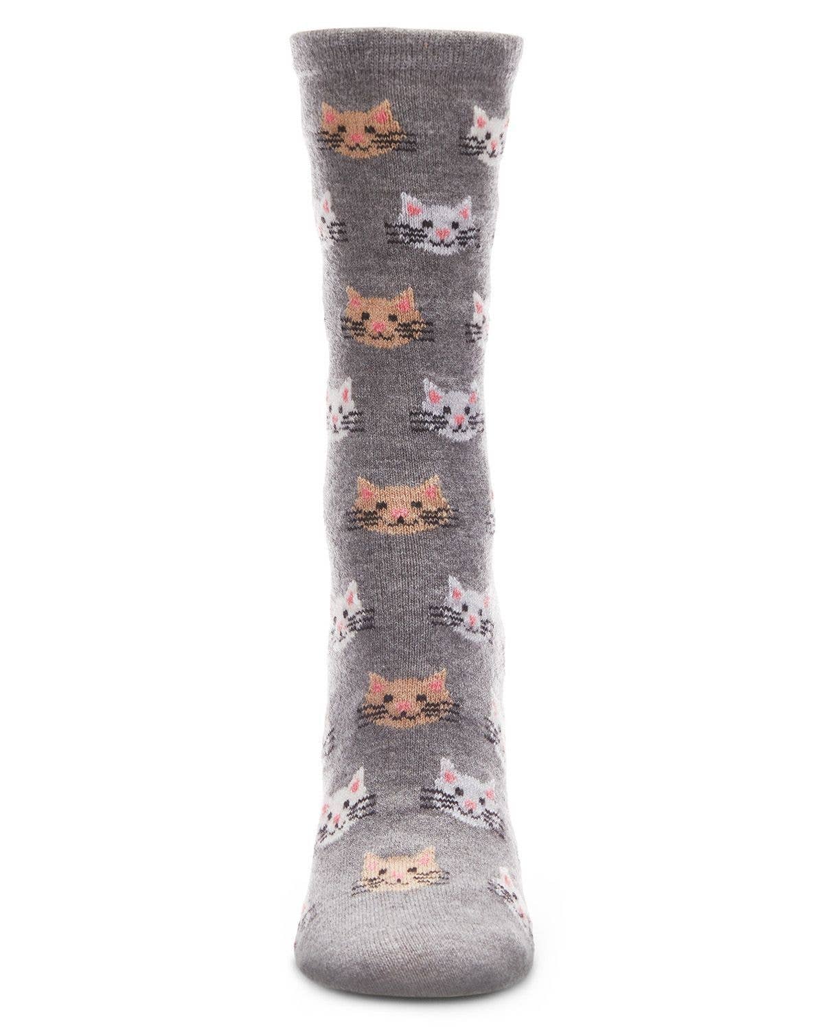 Cat Face Cashmere Crew Sock