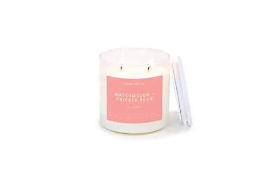 Calyan Wax Co. - Watermelon + Prickly Pear - Clear Glass Tumbler Soy Candle