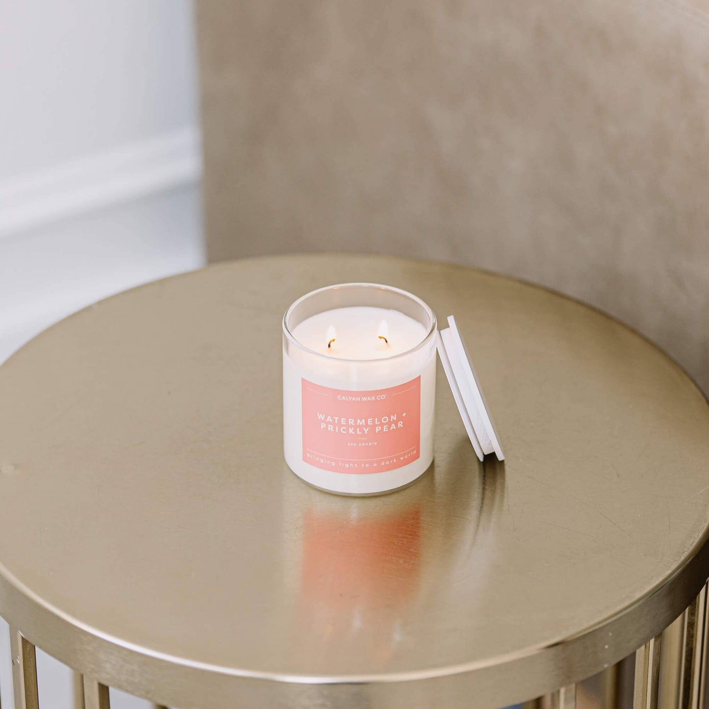 Calyan Wax Co. - Watermelon + Prickly Pear - Clear Glass Tumbler Soy Candle