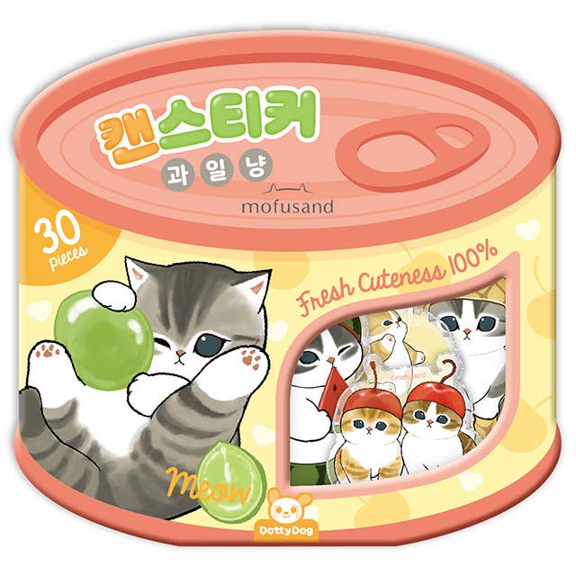 Mofusand Can Jelly 30 Stickers Set  – Shark Cat & Fruit Cat