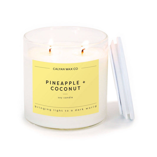 Calyan Wax Co. - Pineapple + Coconut - Clear Glass Tumbler Soy Candle