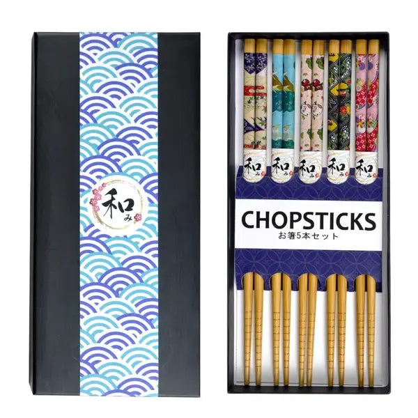 Urban Tokyo - 5 Piece Chopsticks Set Patterns with Gift Box (10/100)