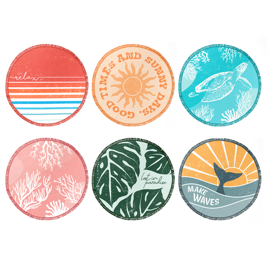 DM Merchandising - Juice Box 60" Round Beach Towels Assortment