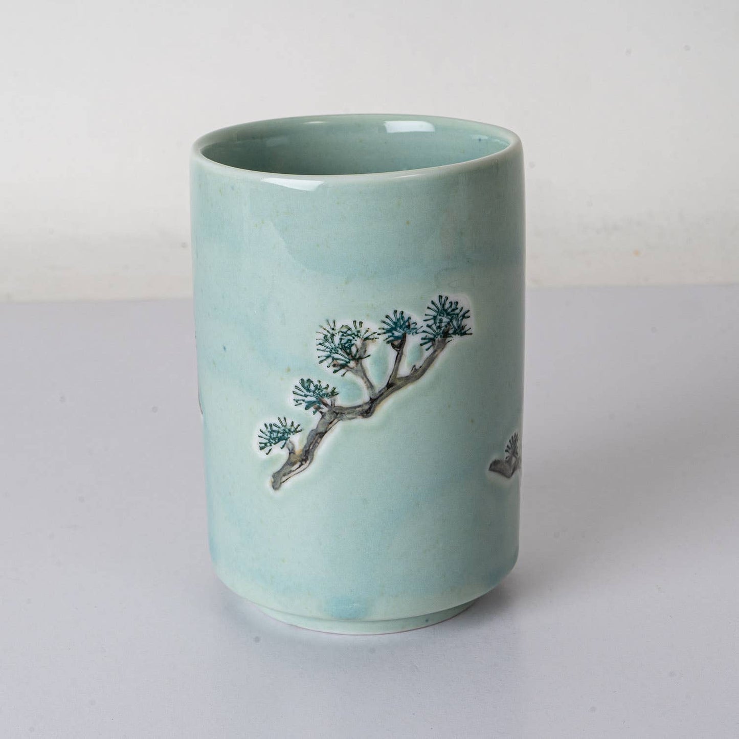 Urban Tokyo - Japanese Crane Yunomi Style Tea Cup Reactive Glaze 10 fl oz (12/72)