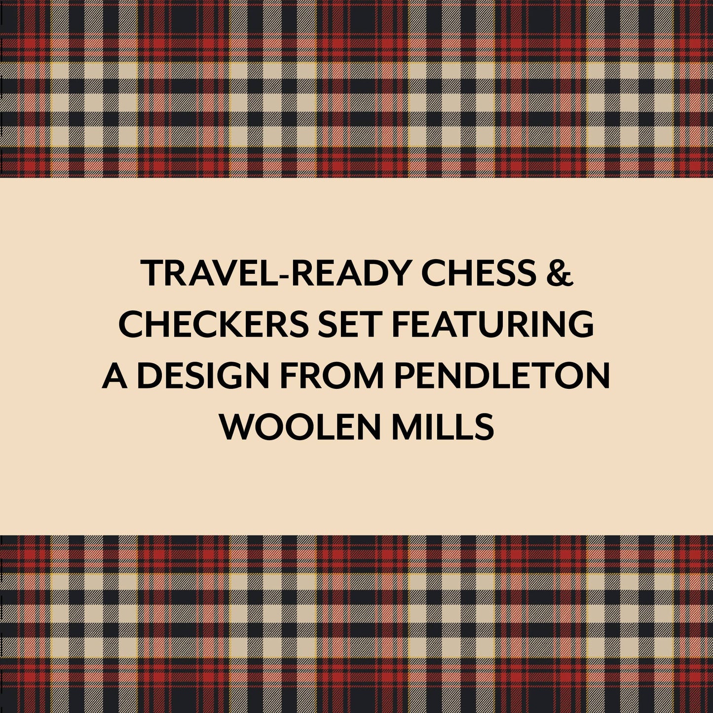 Chronicle Books - Pendleton Red Black Check Pattern Chess & Checkers