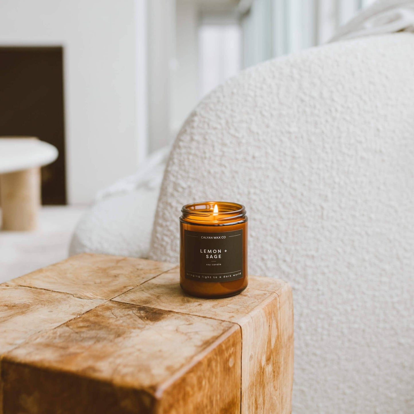 Lemon + Sage - Amber Jar Soy Candle
