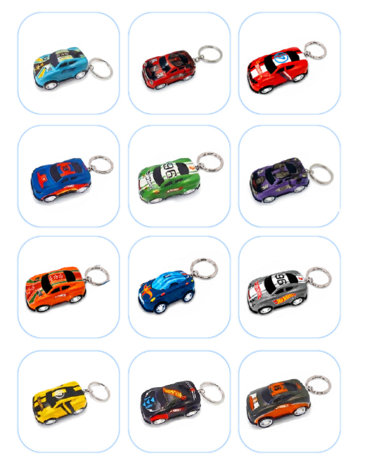 Hot Wheels Pull-Back Car Mystery Keychain Collection
