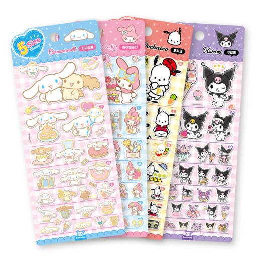 Sanrio Characters 5 Sizes Jelly Coating Stickers