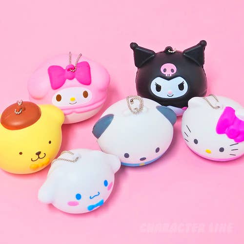 Sanrio Soft Squishy Random Key Ring, Bag Charm-Stress Relief