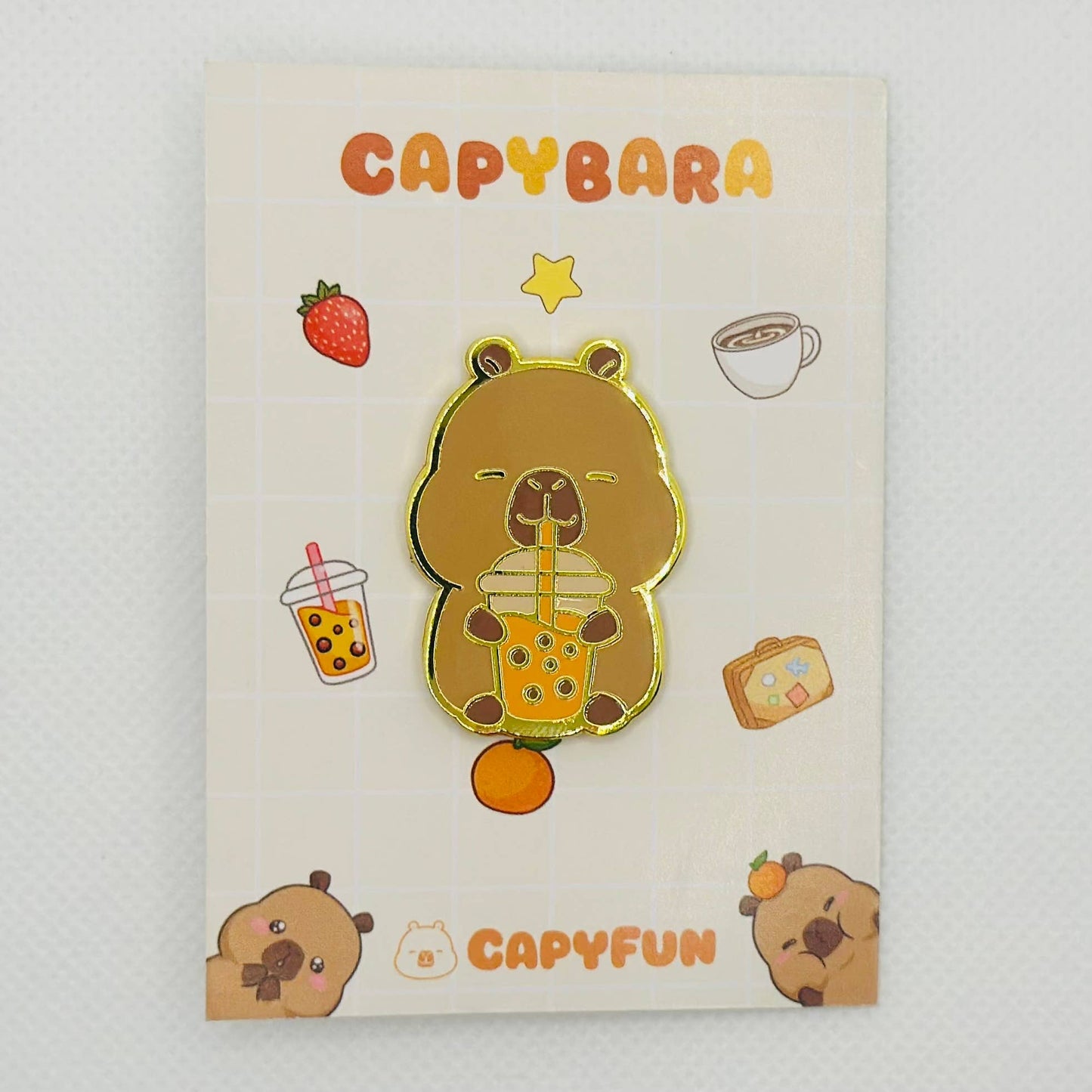 Capybara Cute Hard Enamel Dragon Axolotl Bunny Pin