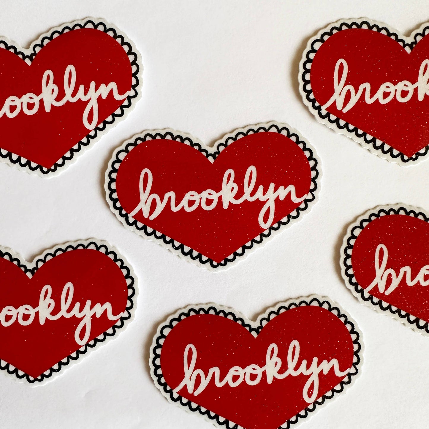 Brooklyn New York Glitter Heart Sticker Vinyl BK NY NYC