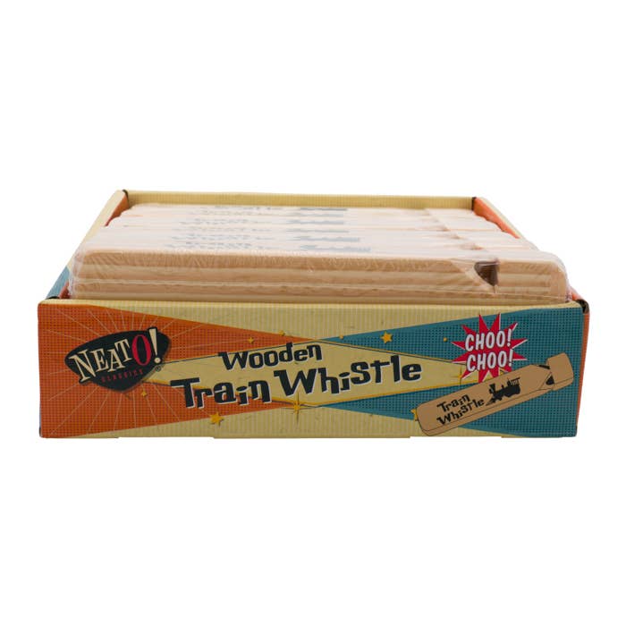 Toysmith - Neato! 7.5" Classic Wooden Train Whistle- Retro Classic